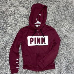 pink || burgundy zip up jacket